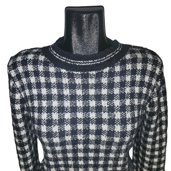 Philosophy Black & White Plaid Check Sweater M - Picture 2 of 7